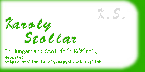 karoly stollar business card